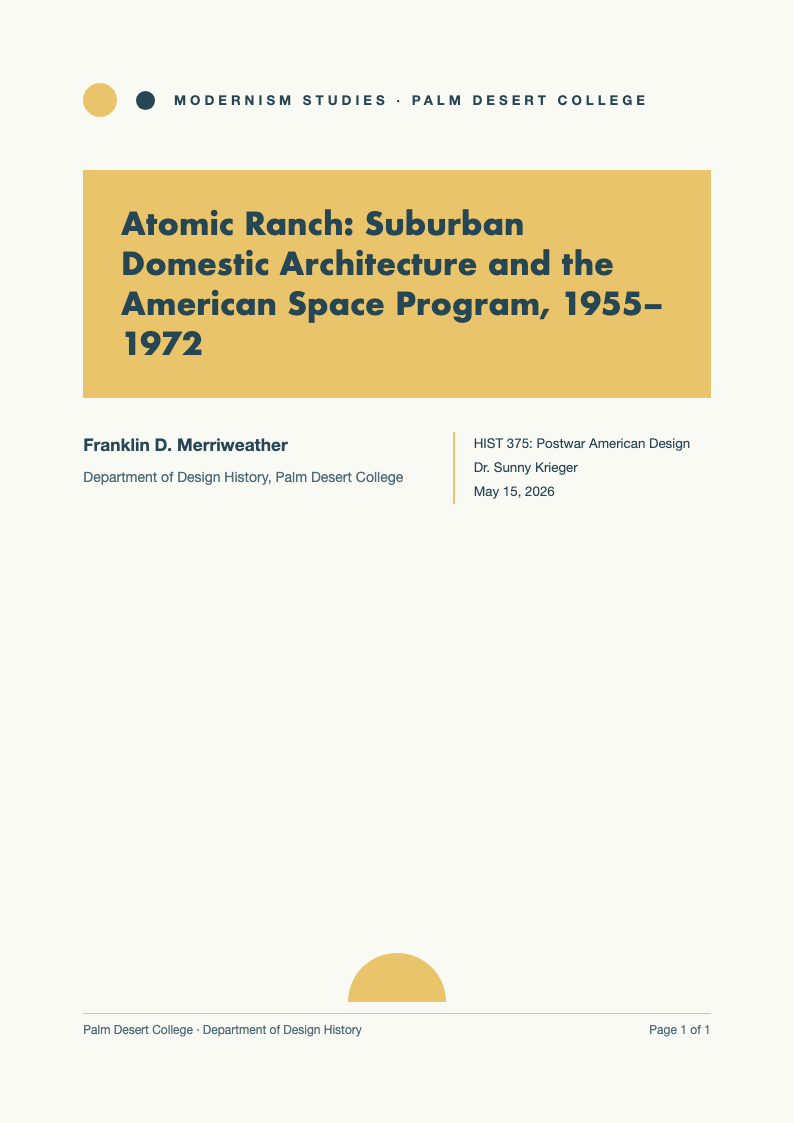 Mid century apa title page